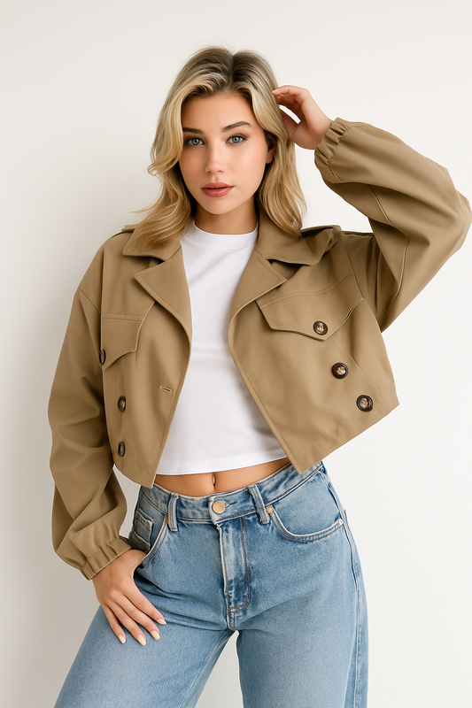 Korte Trenchcoat Dames – Speelse Elegantie – Modern Design 0