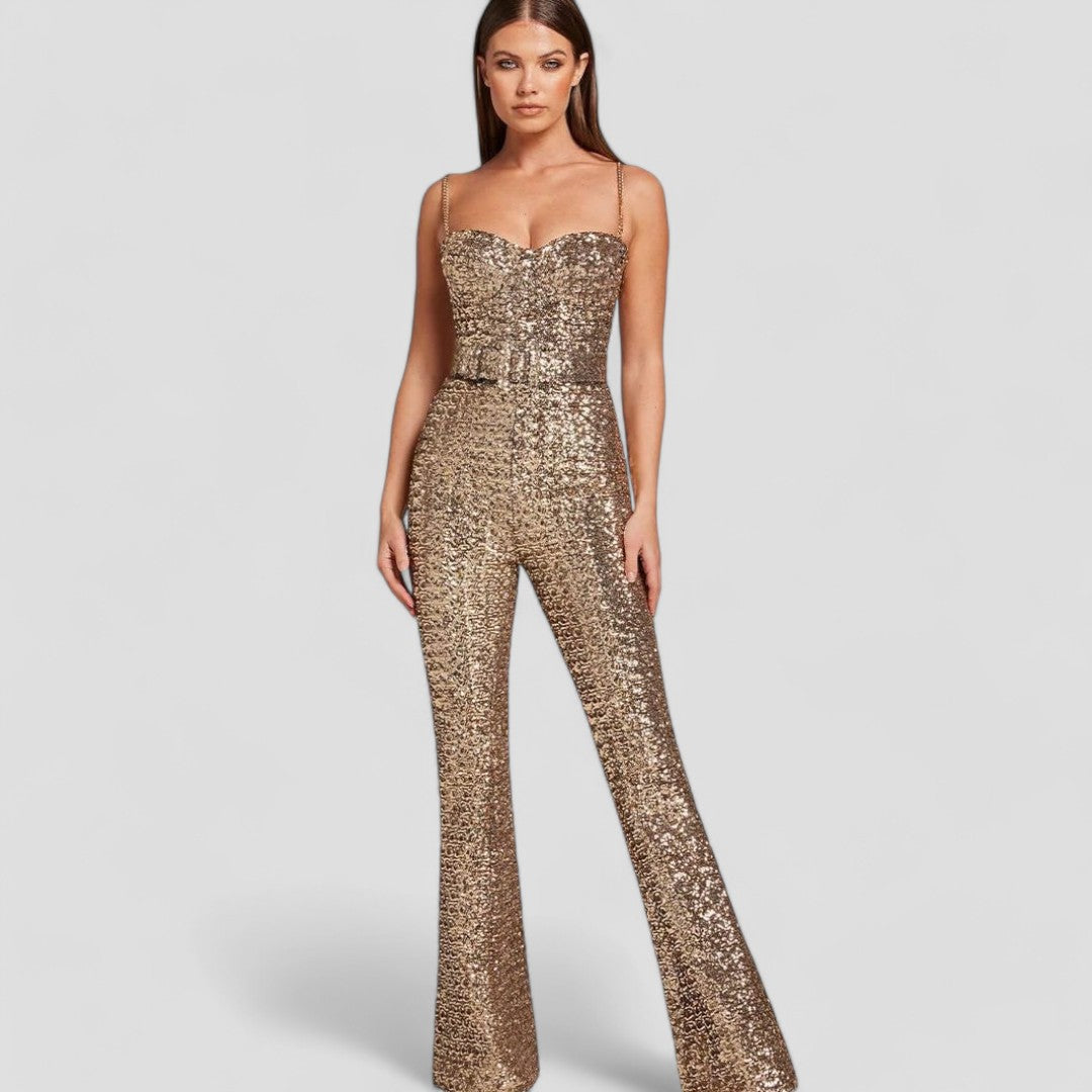 LEXI – Feestelijke Jumpsuit – Sprankelende Glitterstijl 0