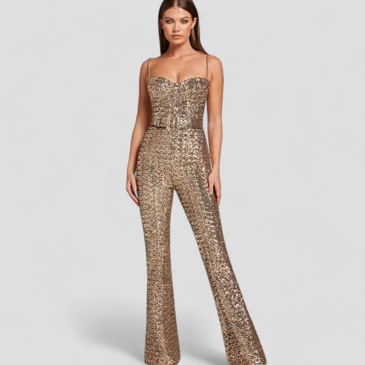 LEXI – Feestelijke Jumpsuit – Sprankelende Glitterstijl 0