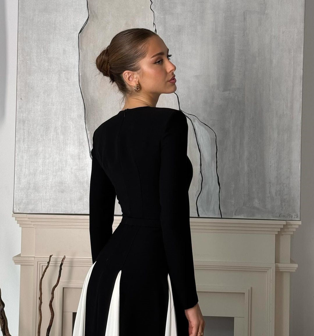 Lange Dames Jurk – Elegante Cape Design 3