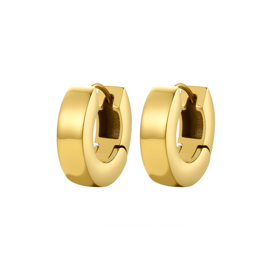 Oorbellen Goud – Chunk Huggies Dames – Duurzaam en Stijlvol 0