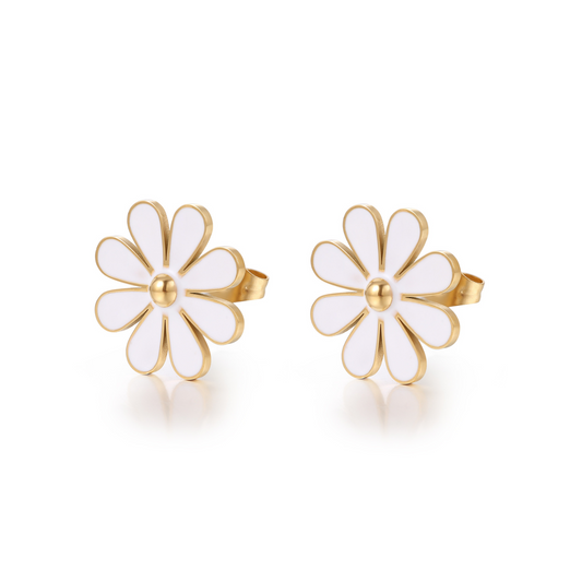 Witte Bloem Oorbellen Dames – Elegante Stijl 0