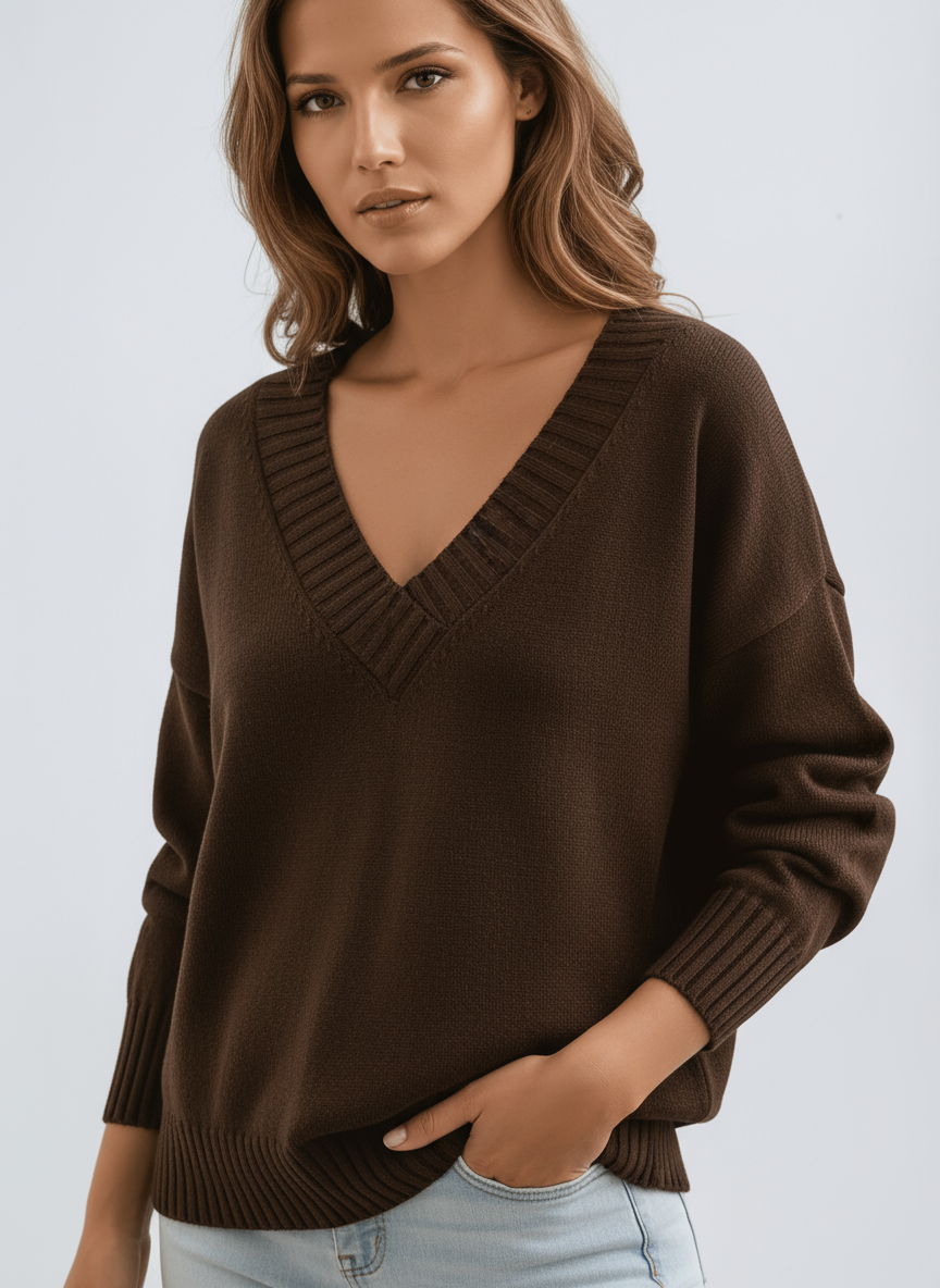 Zachte V-hals Trui – Comfortabele Oversized Pasvorm 2