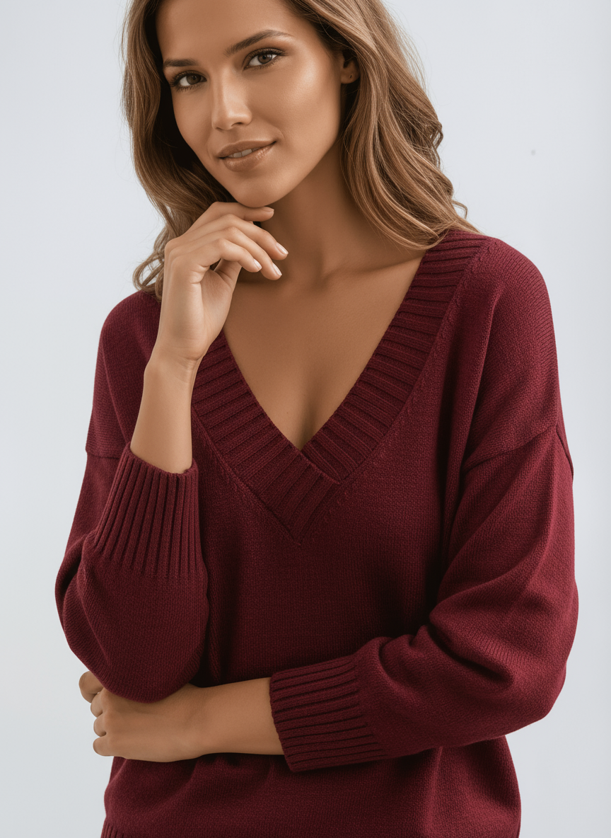 Zachte V-hals Trui – Comfortabele Oversized Pasvorm 4