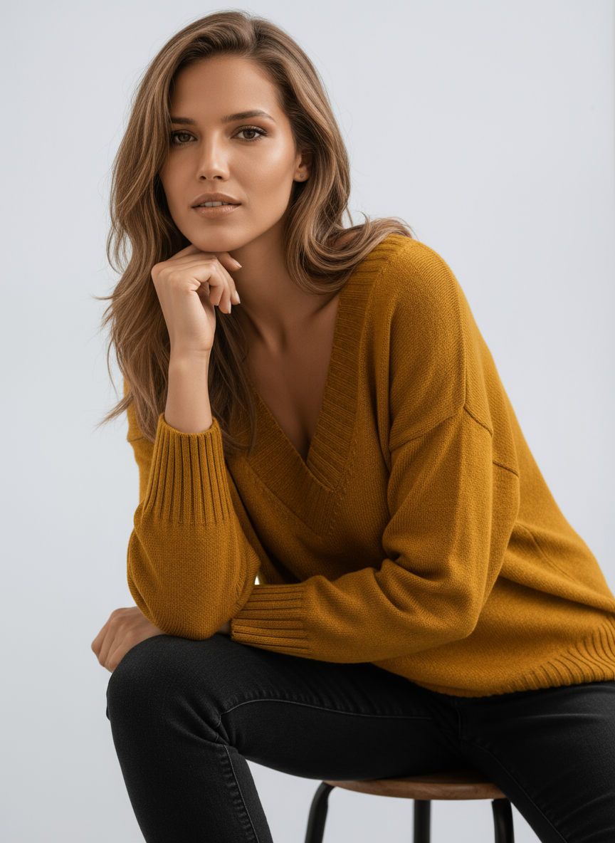 Zachte V-hals Trui – Comfortabele Oversized Pasvorm 5