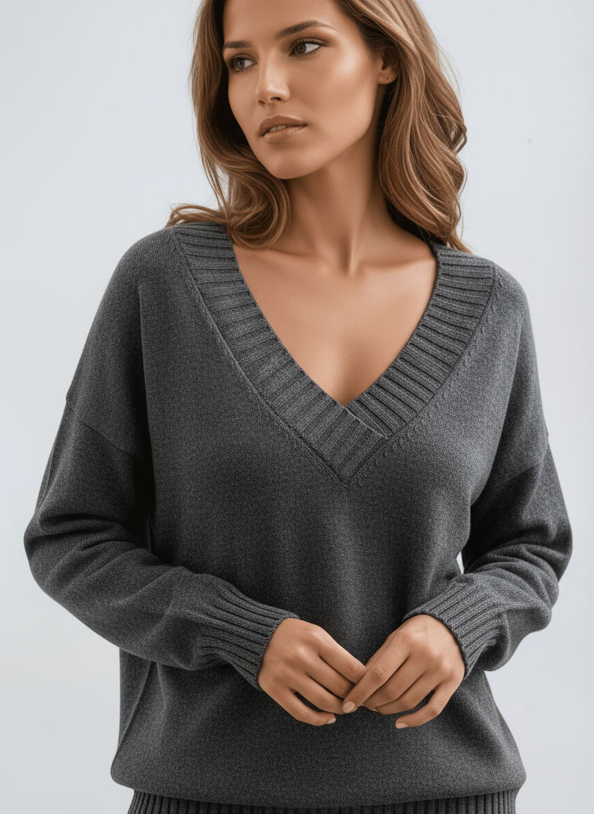 Zachte V-hals Trui – Comfortabele Oversized Pasvorm 7