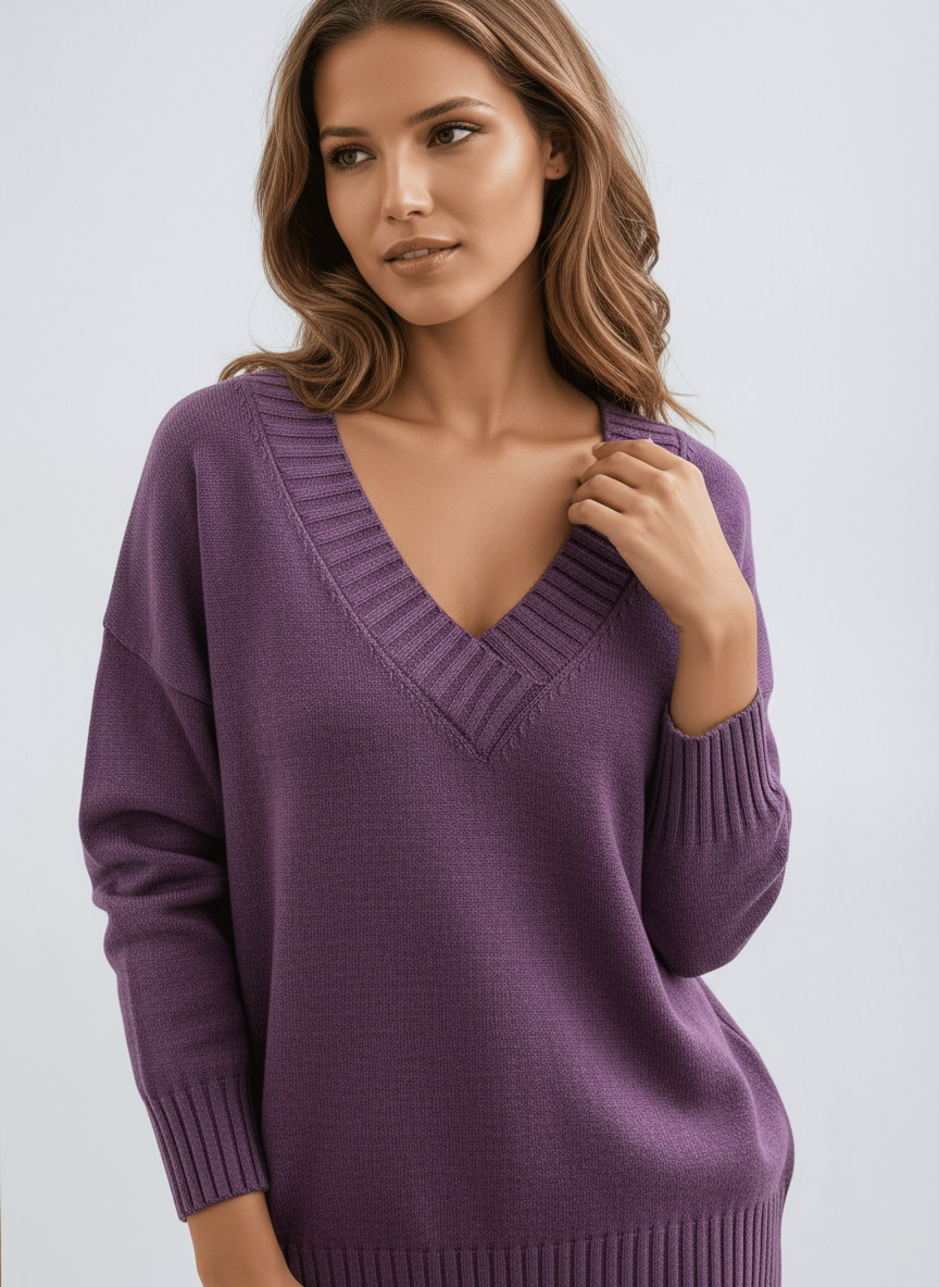 Zachte V-hals Trui – Comfortabele Oversized Pasvorm 8