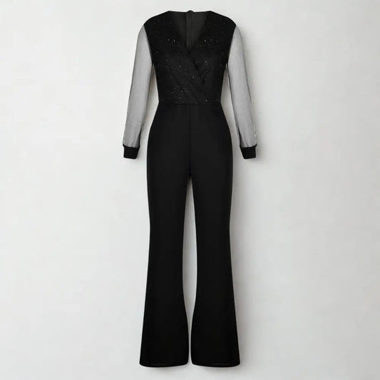 Zwarte Jumpsuit Glitter – Feestelijke Stijl 2