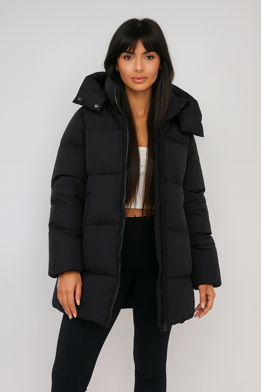 Zwarte Pufferjas – Gewatteerd Comfort 0