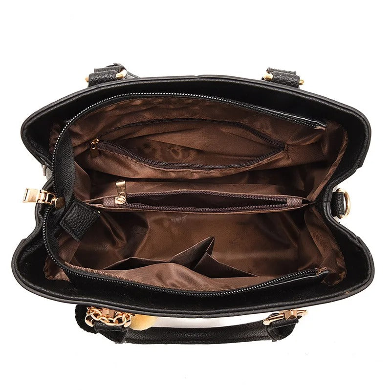 Dames Schoudertas Bruin One Size Echt Leer Vintage Handtas-2