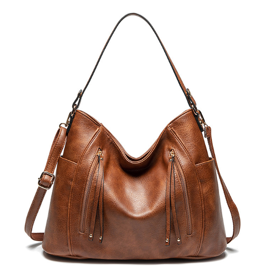 Dames Schoudertas Zwart 30x25x10 cm Leren Schoudertas-1