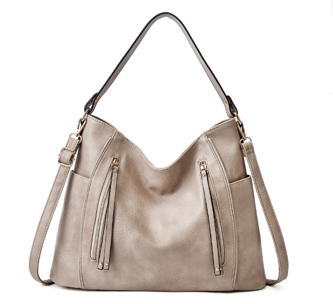 Dames Schoudertas Zwart 30x25x10 cm Leren Schoudertas-3